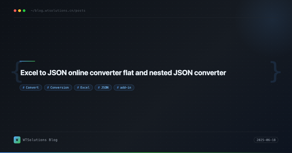 Excel to JSON online converter flat and nested JSON converter