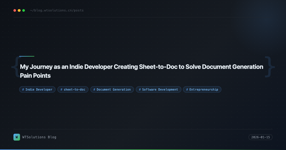 My Journey as an Indie Developer Creating Sheet-to-Doc to Solve Document Generation Pain Points