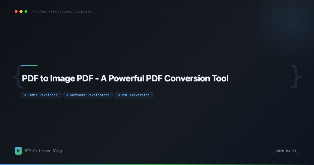 PDF to Image PDF - A Powerful PDF Conversion Tool