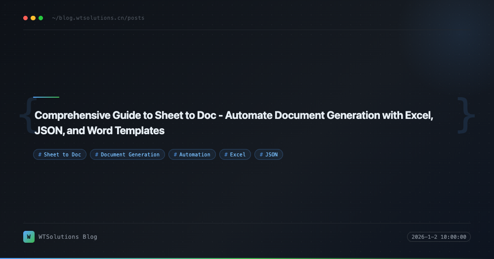 Comprehensive Guide to Sheet to Doc - Automate Document Generation with Excel, JSON, and Word Templates