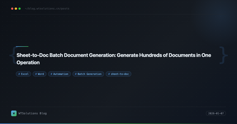 Sheet-to-Doc Batch Document Generation: Generate Hundreds of Documents in One Operation