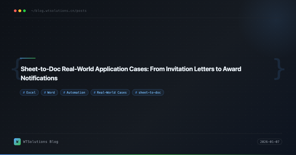 Sheet-to-Doc Real-World Application Cases: From Invitation Letters to Award Notifications
