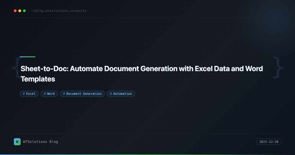 Sheet-to-Doc: Automate Document Generation with Excel Data and Word Templates